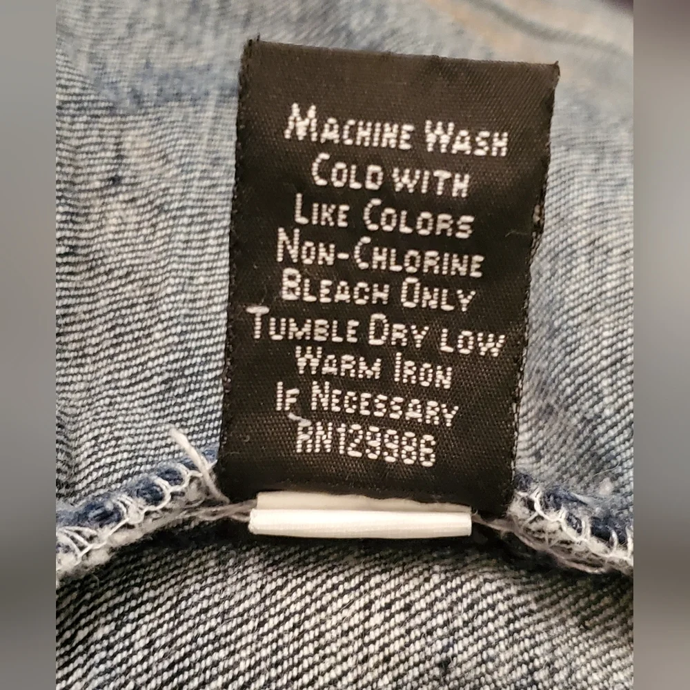 Ariya Jeans Distressed Jacket W/Sweat Shirt Material Arms & Hoodie GIRLS Size M - Picture 11 of 11